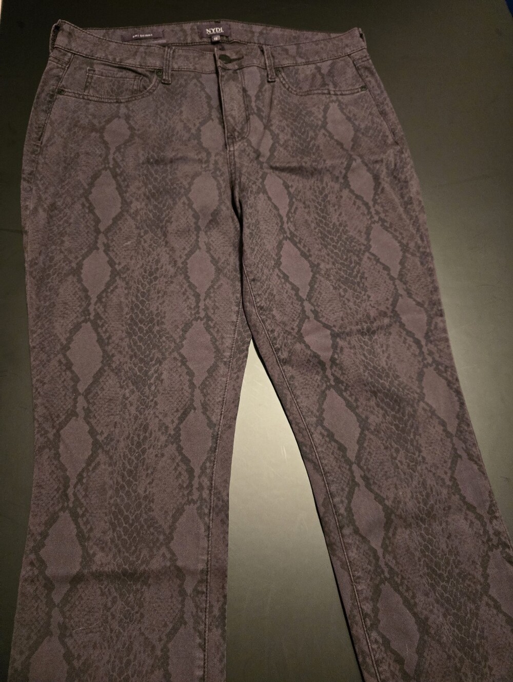 NYDJ Women's Snake-Print Straight Leg Pants - Brown And Black